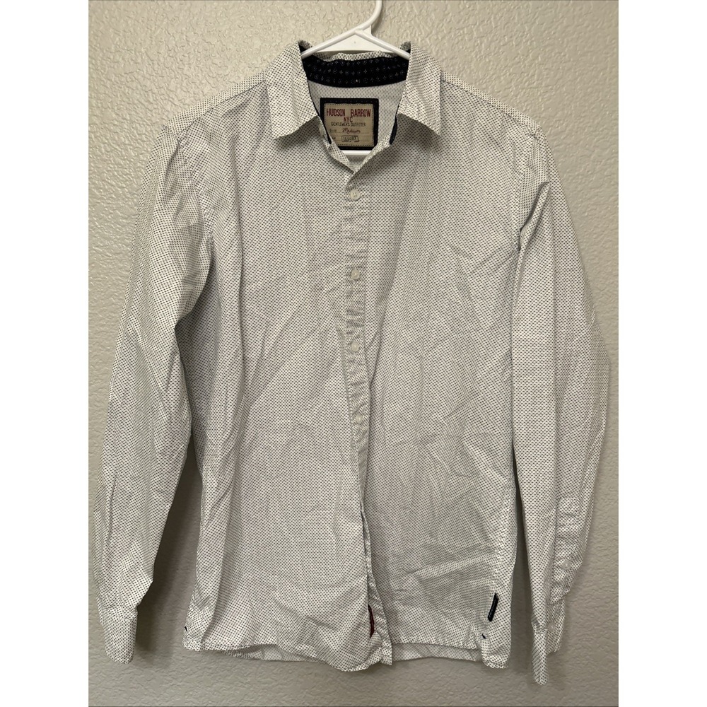 Hudson & Barrow Shirt Black and White Pattern Size Medium